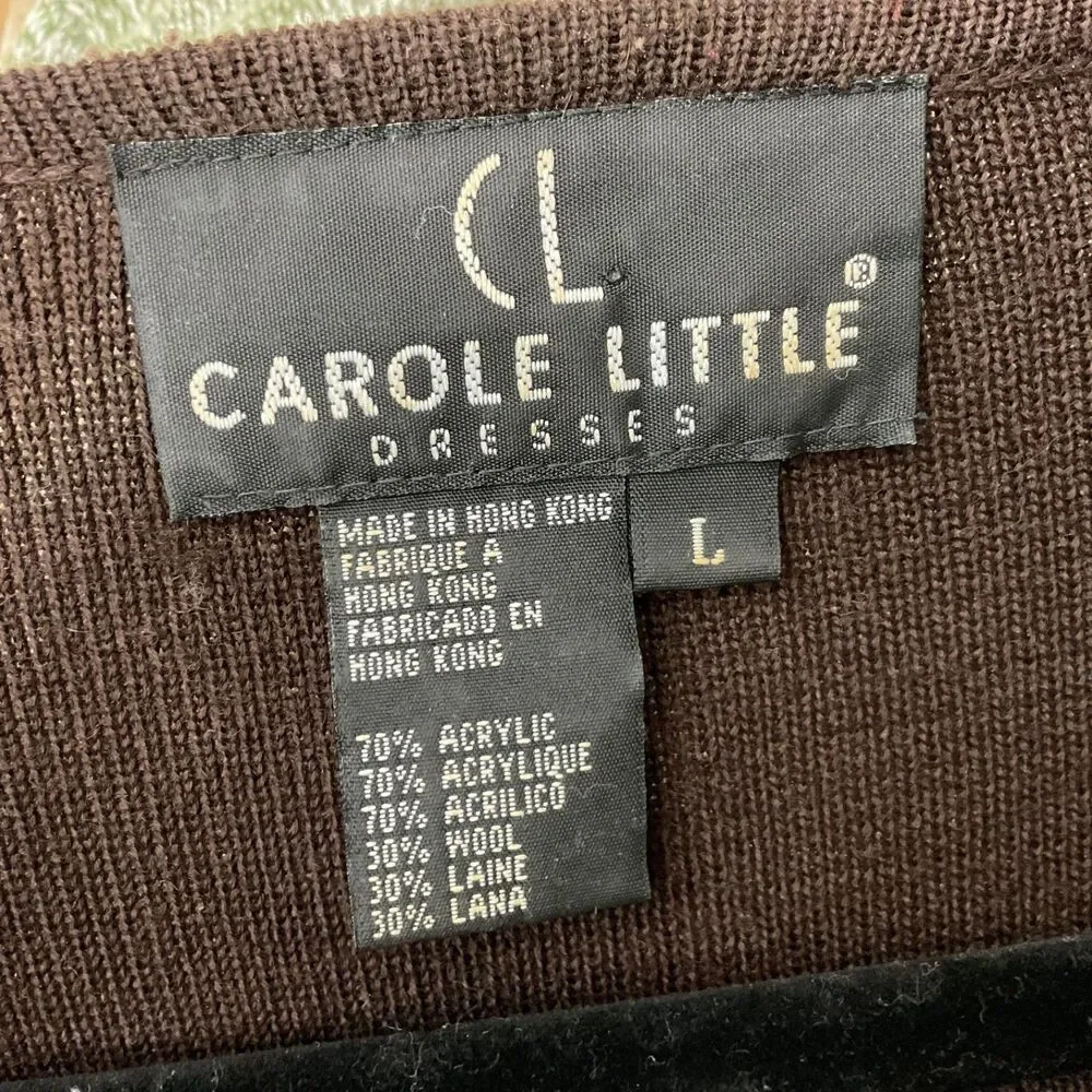 VTG Carole Little Women's size L Wool Blend Cardigan/Jacket Floral Embroidered